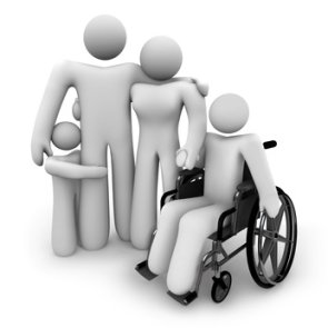 Family Together - Parents and Kids, Wheelchair Family Together - Parents and Kids, Wheelchair