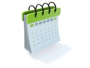 Green calendar icon isolated on white Green calendar icon isolated on white