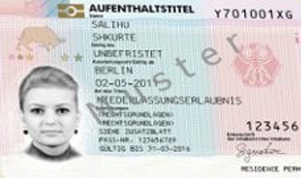 Musterabbildung des elektronischen Aufenthaltstitels