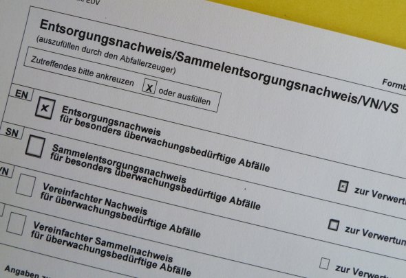 Entsorgungsnachweis