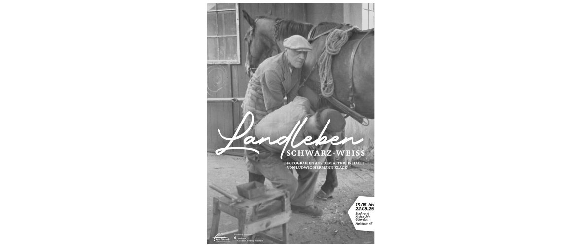 Plakat zur Fotoausstellung Ludwig Klack im Kreisarchiv Plakat zur Fotoausstellung Ludwig Klack im Kreisarchiv (Motiv: Hufschmied bei der Arbeit)
