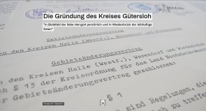 Titelbild der digitalen Ausstellung zur Gründung des Kreises Gütersloh
