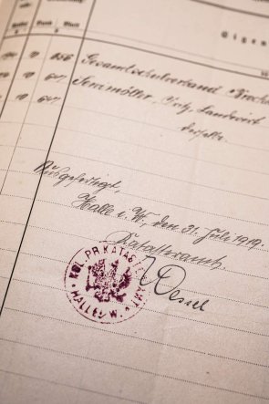Detail aus einer Archivalie von 1919