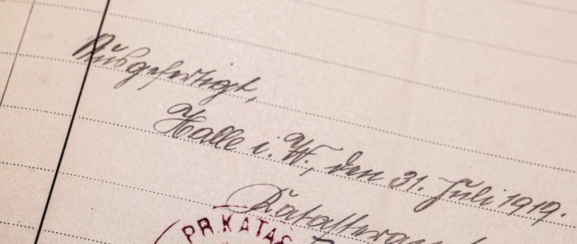 Detail aus einer Archivalie von 1919