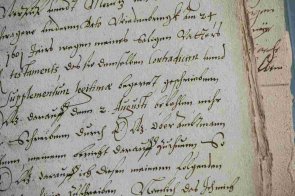 Historisches Schriftstück in Nahaufnahme