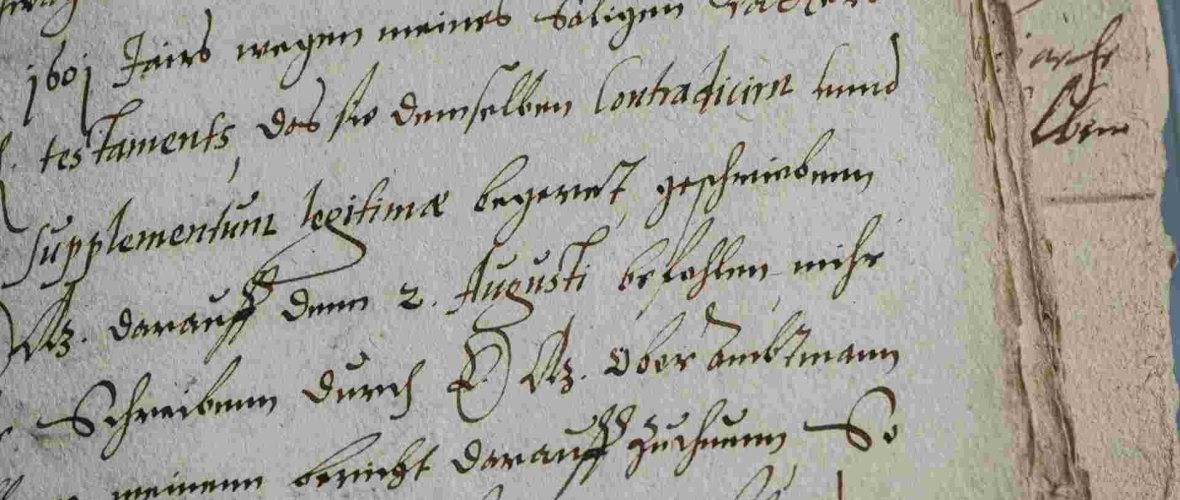 Historisches Schriftstück in Nahaufnahme