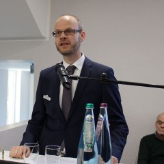 Kreisarchivar Ralf Othengrafen bei der Eröffnung des neuen Stadt- und Kreisarchivs