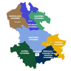 Karte des Bezirks Valmiera