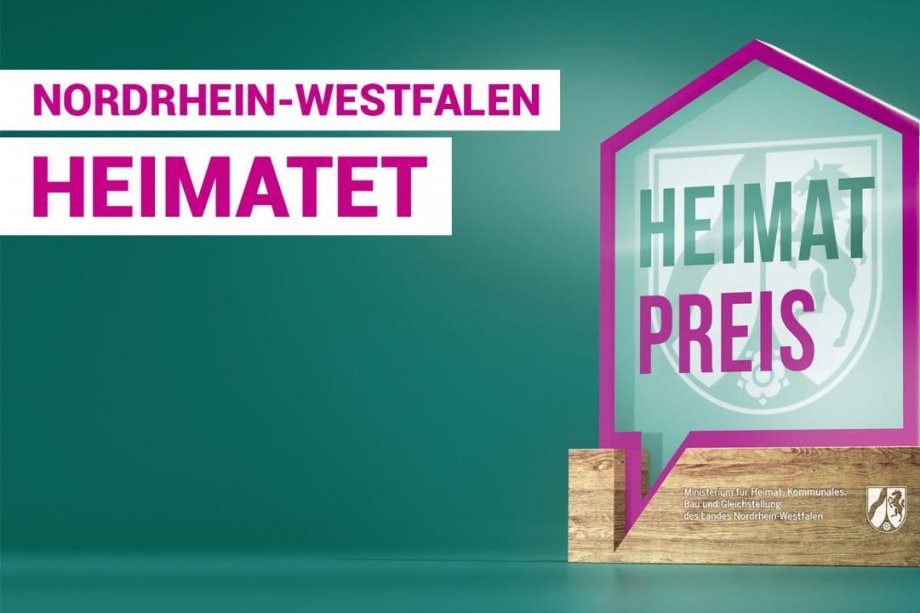 Grafik mit der Aufschrift "Nordrhein-Westfalen heimatet"